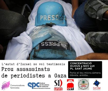 Concentració contra els assassinats de periodistes a Gaza